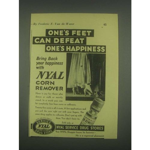 1931 Nyal Corn Remover Ad - Can Defeat Happiness