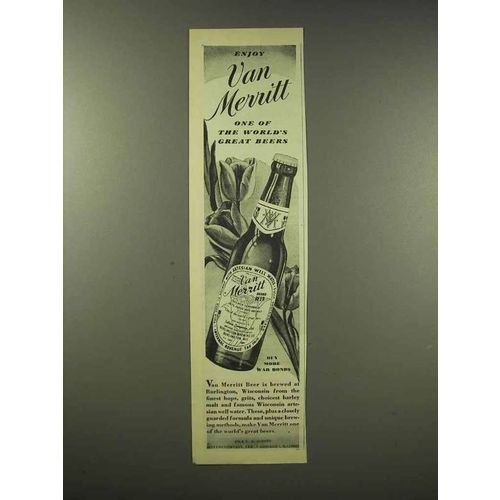 1945 Van Merritt Beer Ad - Enjoy World's Great Beers