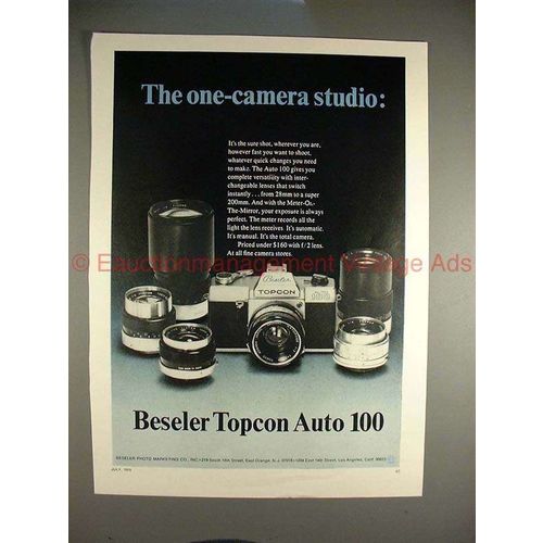 1970 Beseler Topcon Auto 100 Ad - One Camera Studio!!