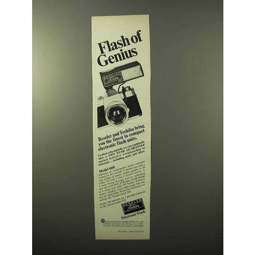 1970 Beseler Toshiba Model 660 Flash Ad - Genius