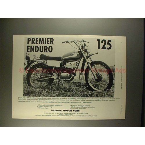 1972 Premier 125 Enduro Motorcycle Ad - NICE!