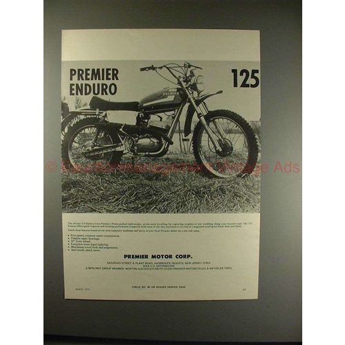 1972 Premier 125 Enduro Motorcycle Ad / Advertisement!!