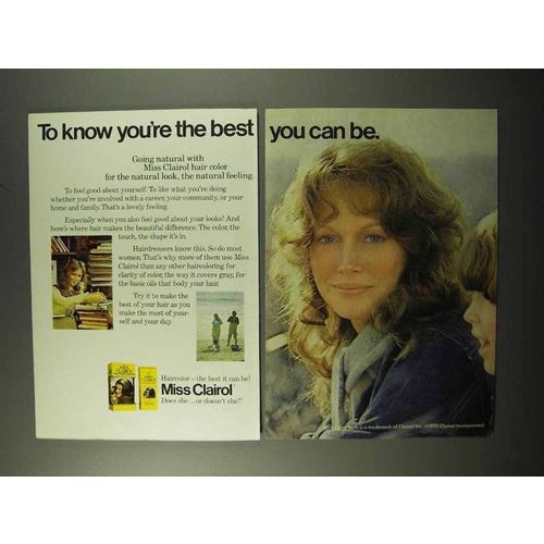 1972 Miss Clairol Hair Color Ad - To Know You're Best