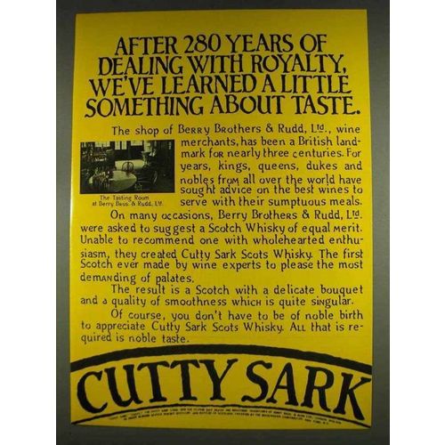 1978 Cutty Sark Scotch Ad - 280 Years With Royalty