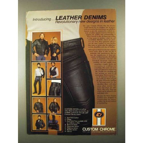 1983 Custom Chrome Leather Denims Ad - Revolutionary