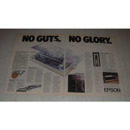 1985 Epson FX-85 Printer Ad - No Guts No Glory