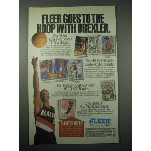 1994 Fleer Basketball Cards Ad - Clyde Drexler
