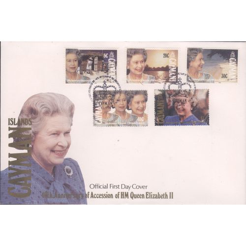 Cayman Islands FDC 1992 - 40th Anniversary of Accession of HM Queen Elizabeth 11