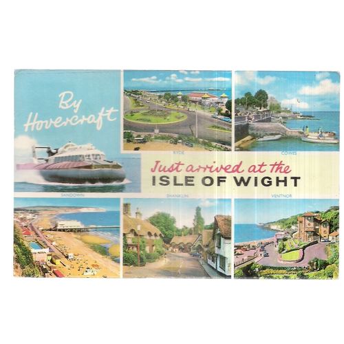 By Hovercraft multiview, Isle of Wight, .used postcard 1974 postmark Dean & Co #