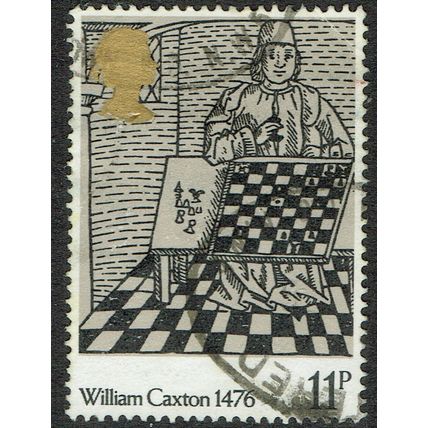 1976 500th Anniversary British Printing 11p Black Grey and Gold SG1016 FU