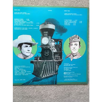 BOXCAR WILLIE SINGS HANK WILLIAMS & JIMMIE RODGERS (UK VINYL LP, 1979)