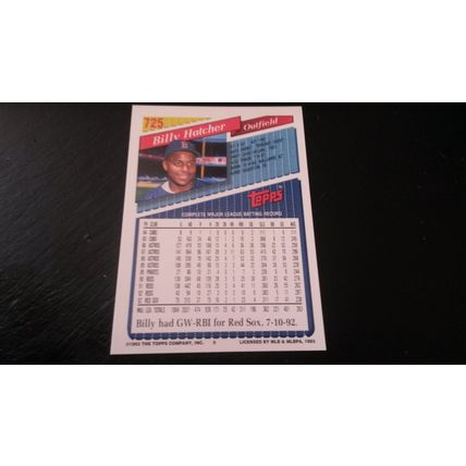 1993 Topps Card # 725 Billy Hatcher Excellent-Mint (6) Boston Red Sox
