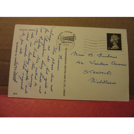 SELWORTHY GREEN, SOMERSET. used vintage postcard 1968 postmark =