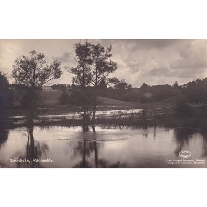 Ranneslov Lake Smedjean Antique Swedish Postcard