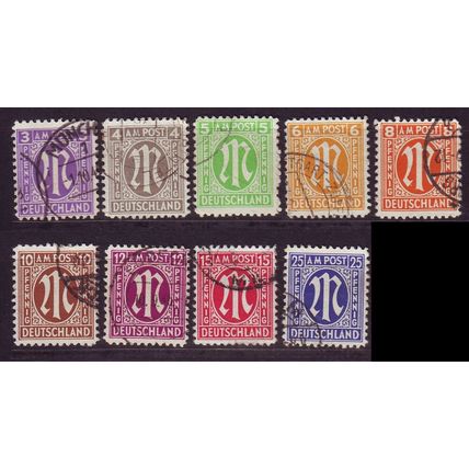 GERMANY Alliiert AmBri [1945] MiNr 0001-09 ( O/used ) [01]