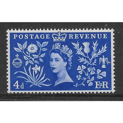 GREAT BRITAIN 1953 CORONATION 4d ULTRMARINE SG 533 U/M MINT #4