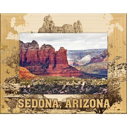 Sedona Arizona Snoopy Rock Laser Engraved Wood Picture Frame Landscape (4 x 6)