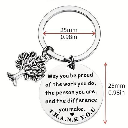 Endless Inspirational Life Tree Colleague Appreciation Stainless Steel Key Chain