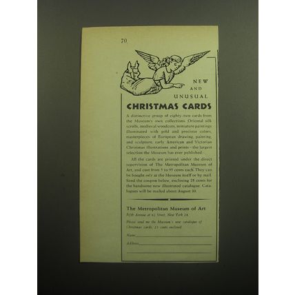 1958 The Metropolitan Museum of Art Advertisement - Unusual Christmas Cards