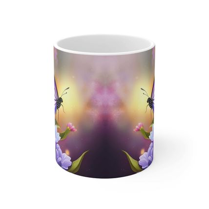 February Amethyst Birth Month Colors Fairies & Butterflies #4 Mug 11oz AI Decora