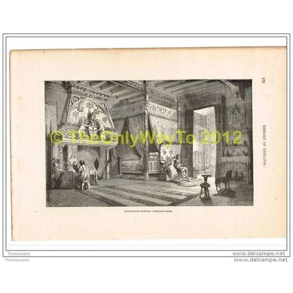DWELLING ROOM, 14thC, Book Illustration (Print), 1890