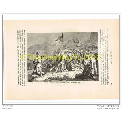 SWISS PATRIOTSPRAYER BEFORE BATTLE SEMPACH 1386, Illustration (Print), c1870