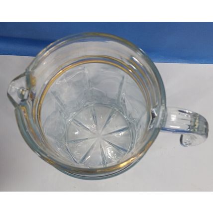 Vintage Circleware Made Turkey Gold Trim Pitcher - Gold & Crystal Clear