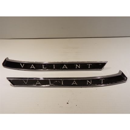 1963 Plymouth Valiant Roof Pillar Emblems OEM 2243294 2243295
