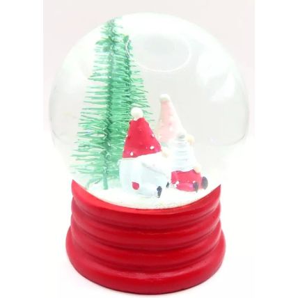 Three Gonks Snow Globe Christmas 12.5 CM Glitter Festive Home Decor Holiday