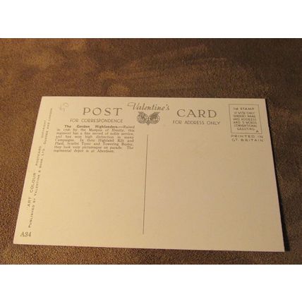1940s Postcard - British Army Gordon Highlanders - Artist A34