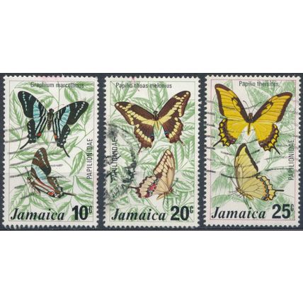 Butterflies: 3 Values - Jamaica 1975 - F H - SG 401/3
