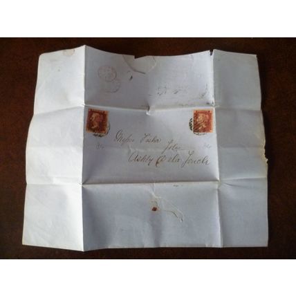 1866 GB QV 1d Red stamp 84 entire Late Fee Fisher Solicitors Ashby de la Zouch