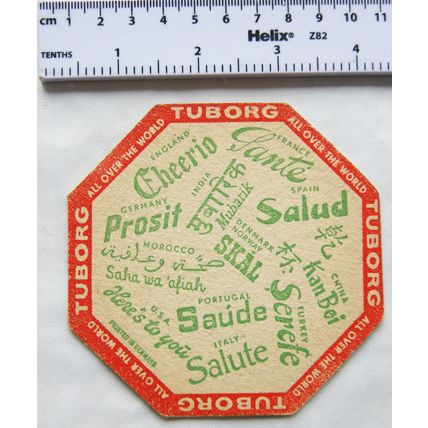 Vintage Beer Mat - Tuborg all over the world