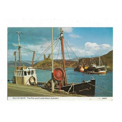 The Isle Of Skye, The Pier And Castle Maol, Kyleakin, Scotland, Postcard.