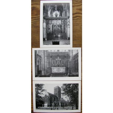 3 1986 postcards Church of The Holy Angels, Hoar Cross