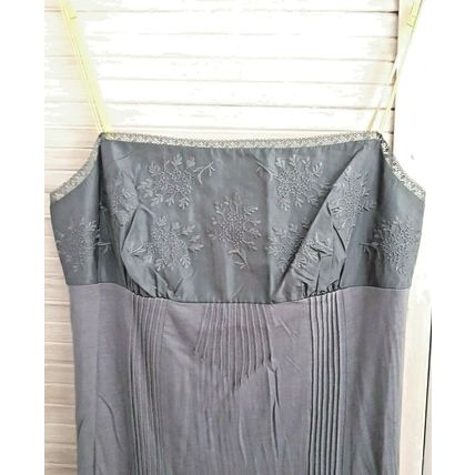 Monsoon Silk Viscose Dress Straps Lace Embroidery Size 10 UK