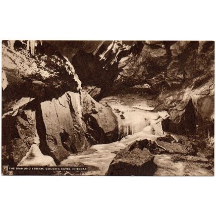 REAL PHOTO POSTCARD THE DIAMOND STREAM GOUGH'S CAVES CHEDDAR SOMERSET (4254)