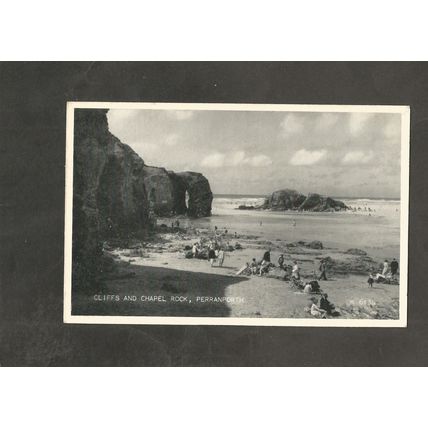 Postcard Cornwall Perranporth Cliffs and Chapel Rock 1962