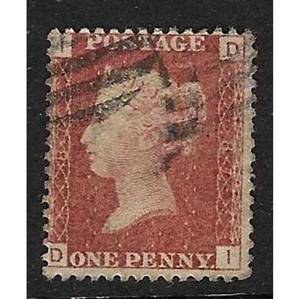 GB 1858 QUEEN VICTORIA 1d RED PLATE 87 OF USED SG43 DI