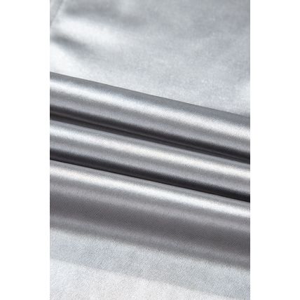 Silvery Metallic Luster Crew Neck Shift Tank Top