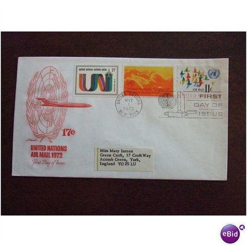 United Nations 1972 Air mail stamps First Day Cover