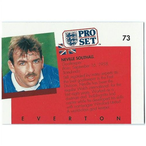 1990/1991 Pro Set Footbal - #73 - Neville Southall