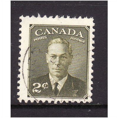 CANADA 1949 2c OLIVE GREEN SG 415a FINE USED #2