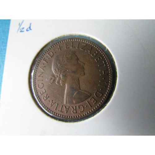 1962 QUEEN ELIZABETH II HALFPENNY FREE POST. K