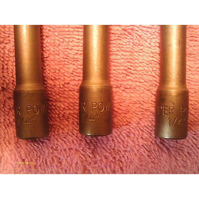 3 Piece 1/4" Drive Strong Magnetic 6" Long Chrome Vanadium Nut Driver/Setter
