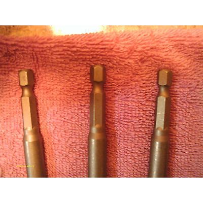 3 Piece 1/4" Drive Strong Magnetic 6" Long Chrome Vanadium Nut Driver/Setter