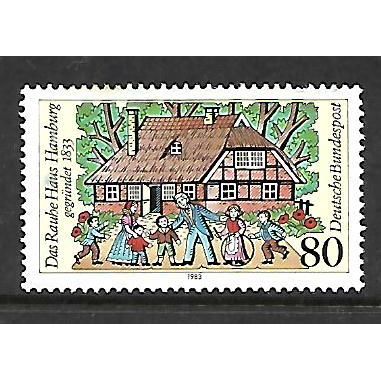 GERMANY 1983 80pf DAS RAUHE HAUS + CHILDREN SG 2036 FINE USED