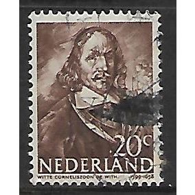 NETHERLANDS 1943 DUTCH NAVAL HEROES 20c BROWN W DE WITH SG 583 FINE USED#2