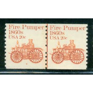 1908 20c Fire Pumper Fine MNH Dry Gum CNP Left 5 W0254
