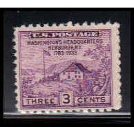 752 3c Washington's Hdqs Barely Clears MNH O4756
